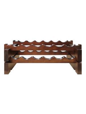 VINOTEMP 12 Bottle Modular Wine Rack Stained