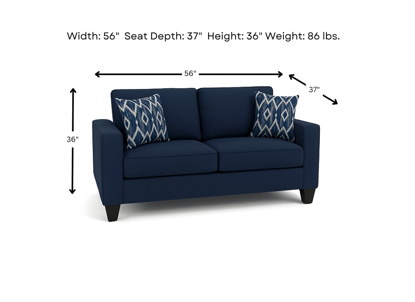 Nixon Blue Loveseat