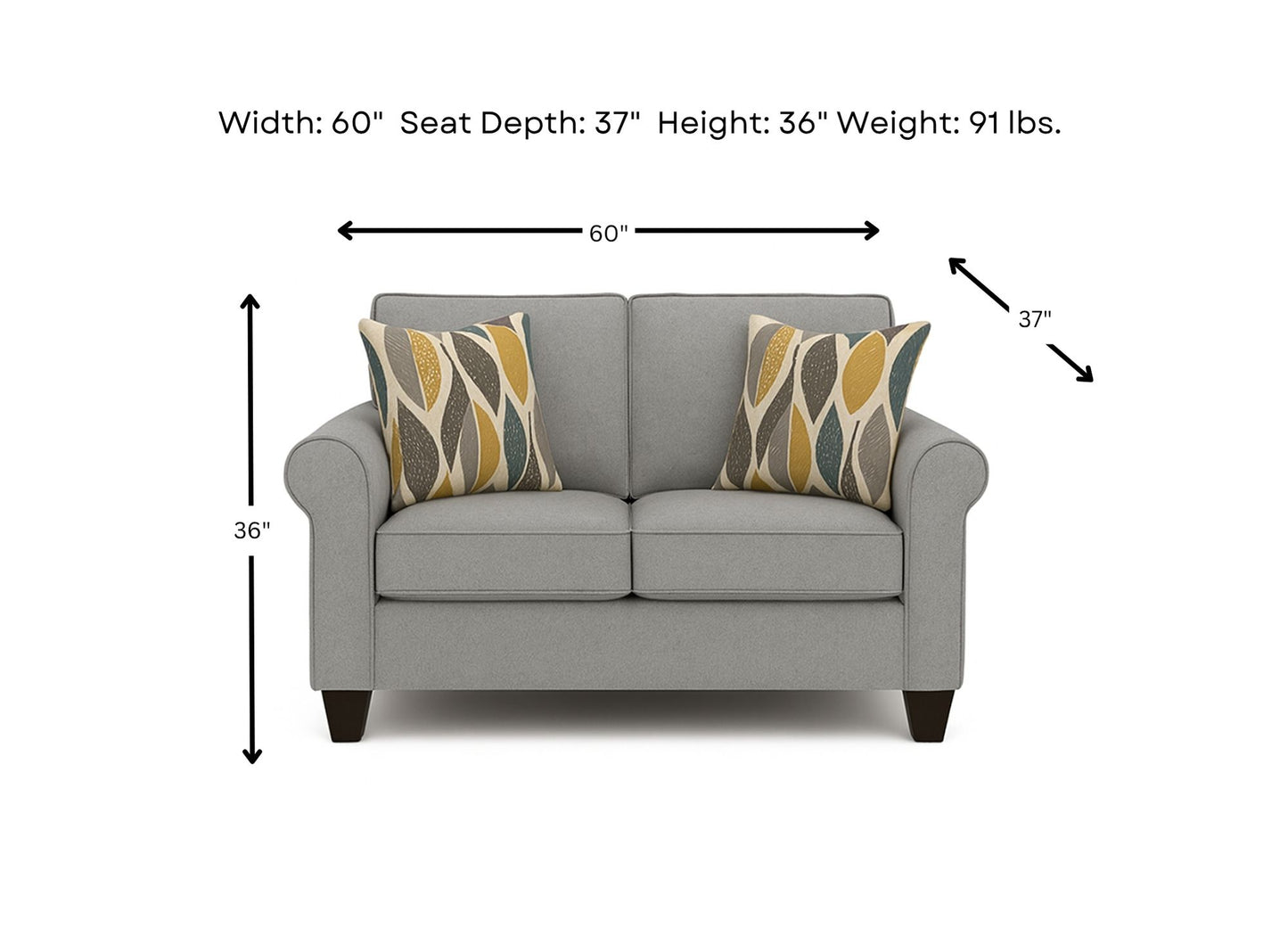 Bodrum Grey Loveseat