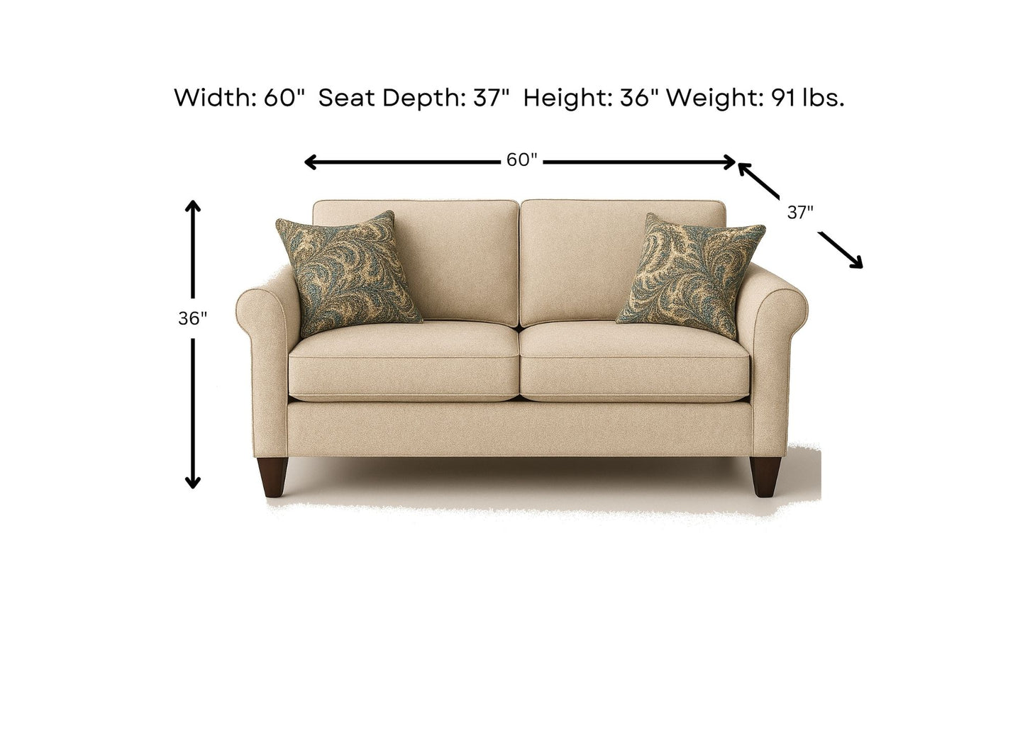 Bodrum Ivory Loveseat