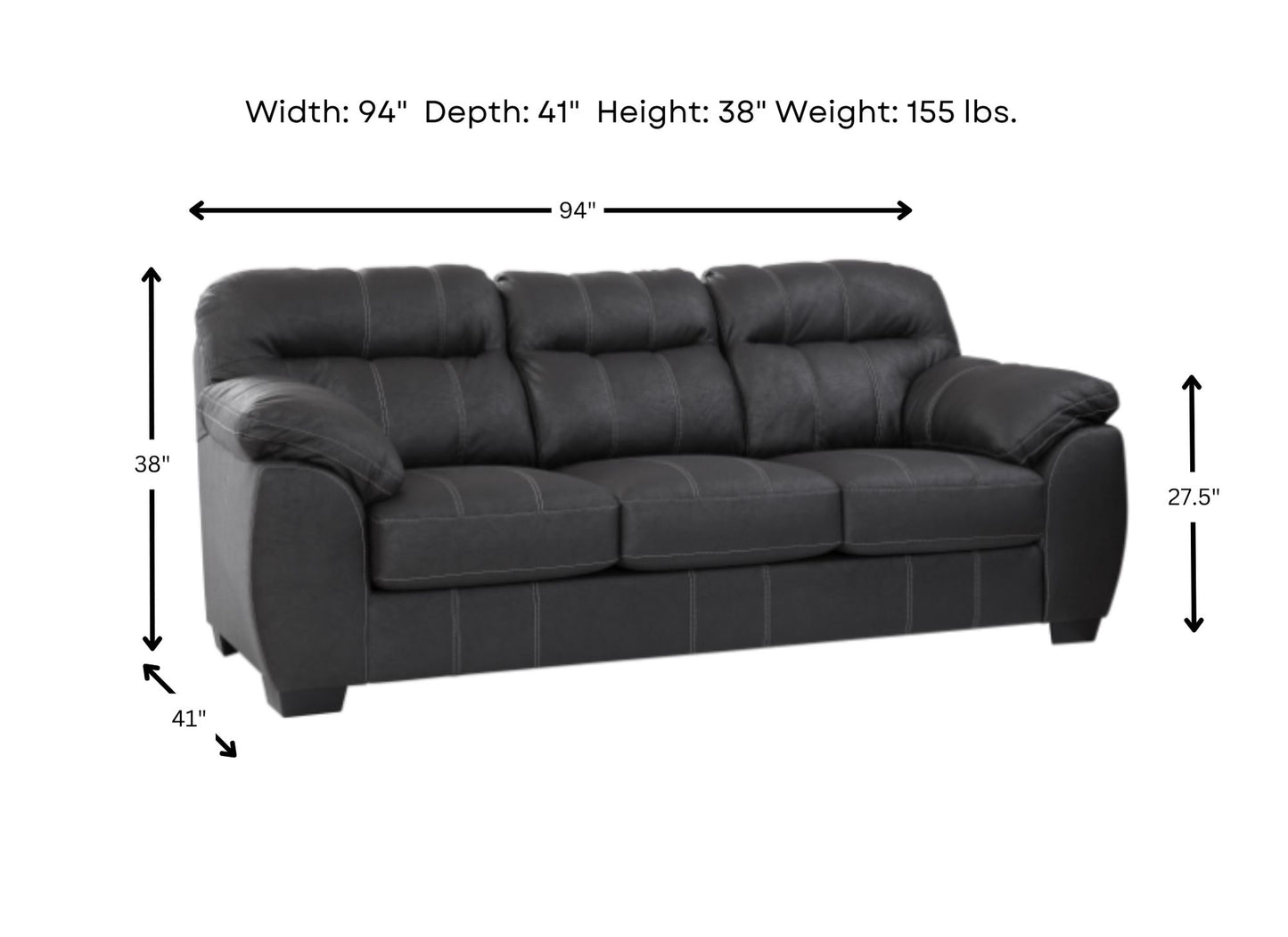 Maverick Black Sofa