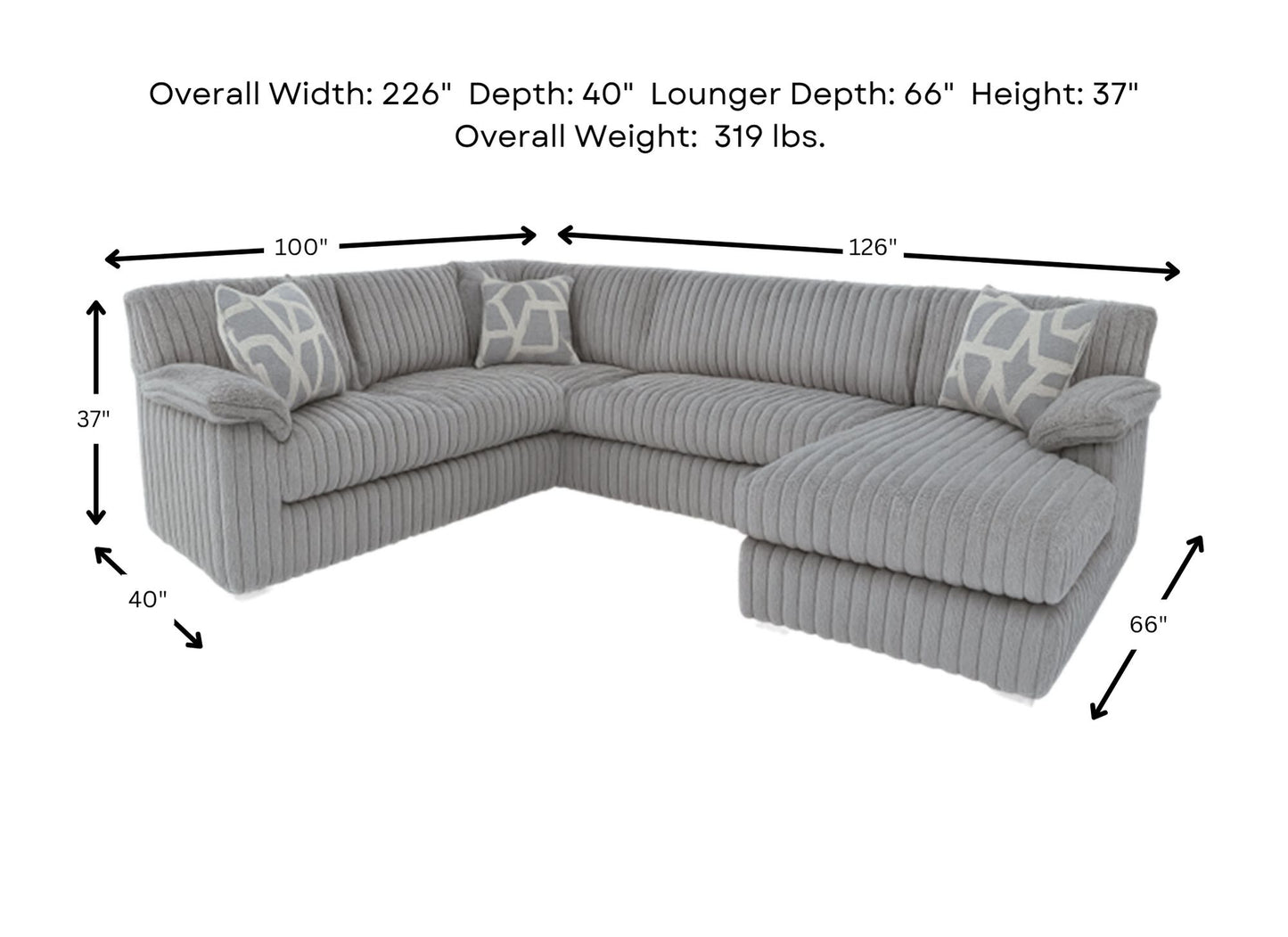 Bliss Grey Sectional