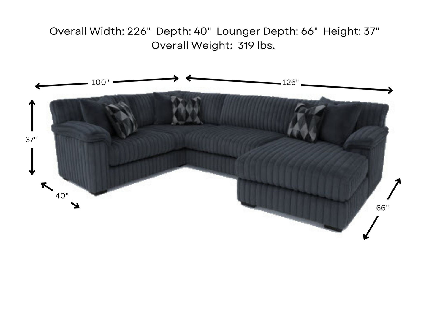 Bliss Gunmetal Sectional