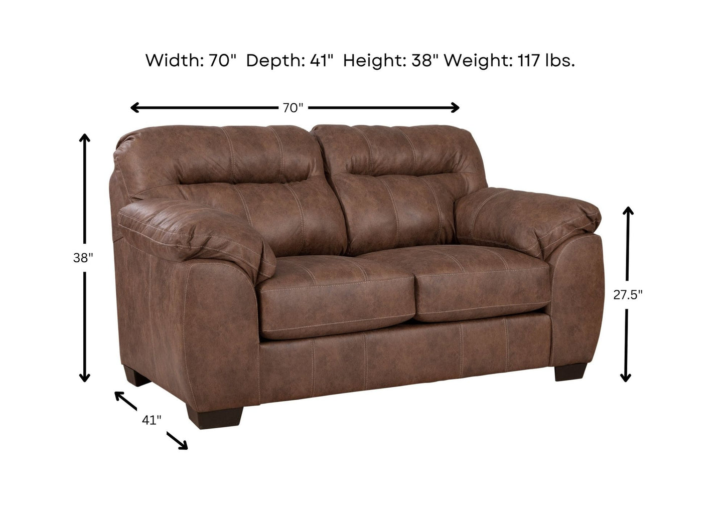 Maverick Brown Loveseat