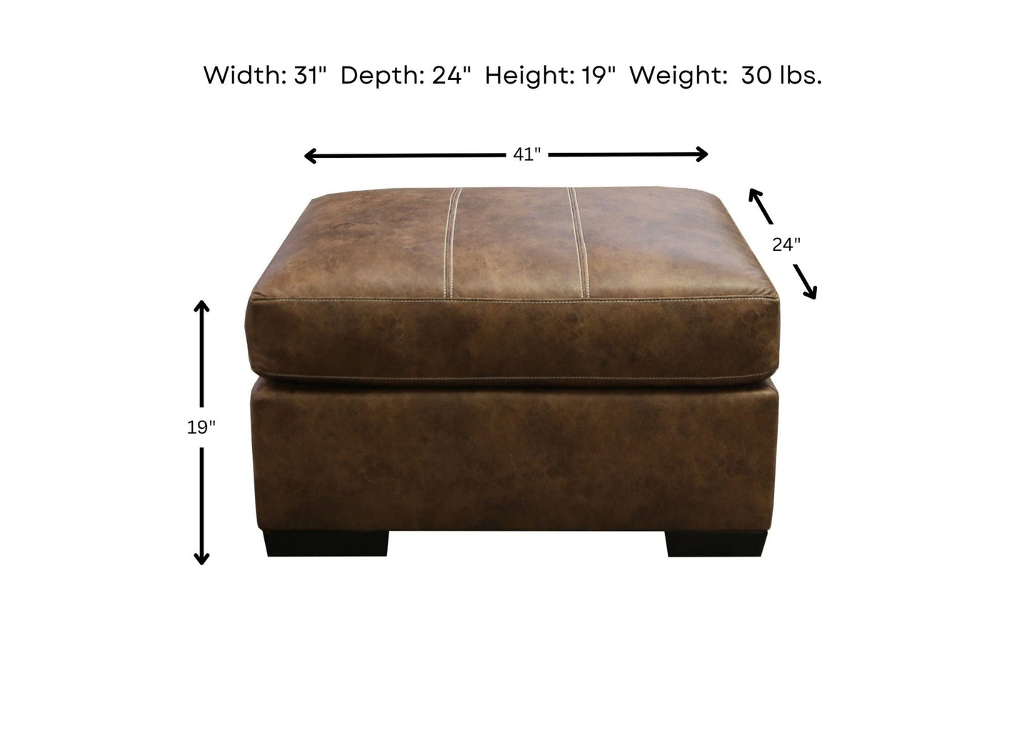Maverick Brown Ottoman
