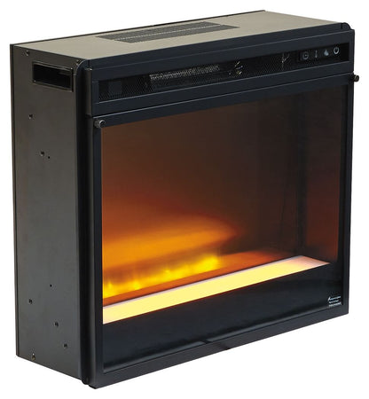 Entertainment Accessories - Black - Fireplace Insert Glass/Stone