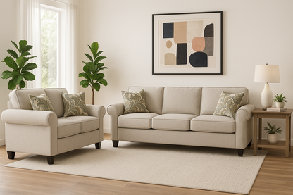Bodrum Ivory Sofa & Loveseat Set