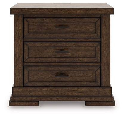 Taffenbrook - Medium Brown - Three Drawer Night Stand