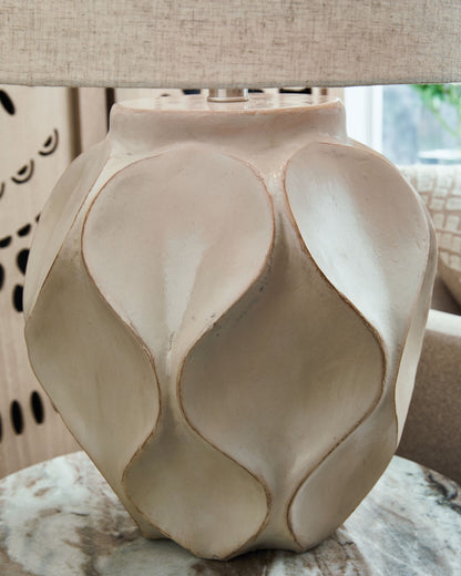 Edselham - Distressed Cream - Paper Table Lamp