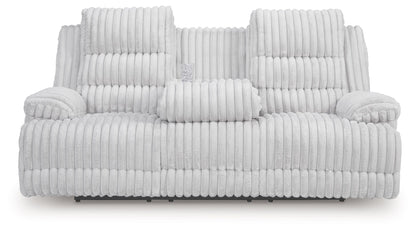 Rhines Falls - Alloy - Reclining Power Sofa With Drop Down Table