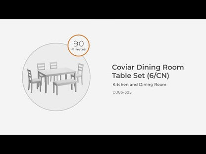 Coviar - Brown - Dining Room Table Set (Set of 6)